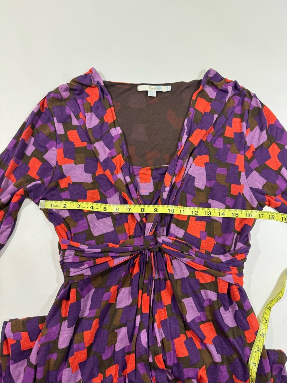 Boden Double Layer Knot Front Knee Length Dress - Picture 6 of 6
